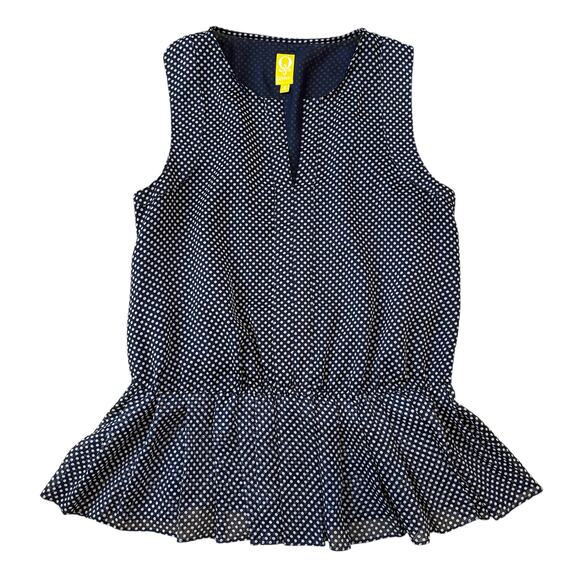 QMack medium polka dot sleeveless peplum blouse TS 2464 - Picture 2 of 10